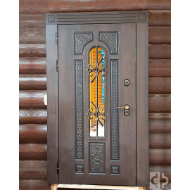 Входная дверь "Лацио" с широким наличником (атмосферостойкий VINORIT, патина)